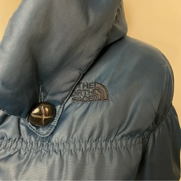 The North Face Puffer Quilted Jacket Teal 550 Insulated Hooded Women’s XS - Picture 5 of 11